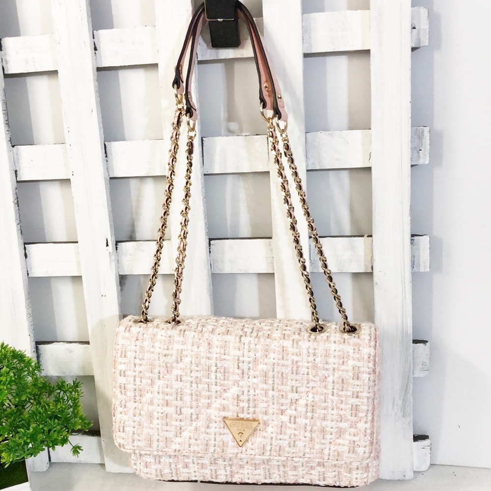 Guess Giully Quilted Pink Mini Crossbody Like New